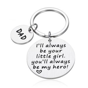 Llavero de regalo del Día del Padre Papá Cumpleaños <span class=keywords><strong>Siempre</strong></span> seré tu niña <span class=keywords><strong>Siempre</strong></span> serás mi héroe Llavero de llave de coche Llavero - Product Image 4