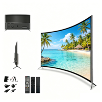 Fabrieks prijs 60 inch Aanvaardt aangepaste OEM Android Wifi 4K Groot scherm Ultra HD Gebogen Smart TV voor Hotels