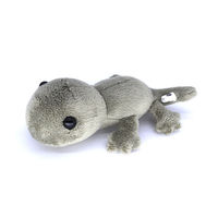 Peluches kawaii en peluche douce gecko lézard couché gris personnalisé