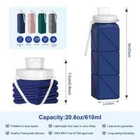 Botellas de Agua Plegables para Viaje, Ecológicas, Personalizables, de Silicona, Plegables, Portátiles, Ligeras, Reutilizables, a Prueba de Fugas