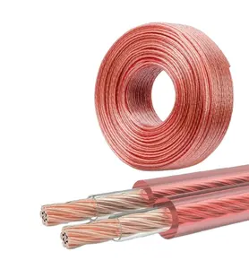 18awg Oxygen Free Stranded Copper Twins Speaker Wire OFC Speaker Cable Clear Insulation Digital Audio 2 Core Cable