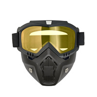 Équipement de conduite tout-terrain pour VTT, lunettes tactiques anti-buée et coupe-vent détachables pour paintball, airsoft et moto, masque facial