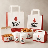 Cajas de Papel Desechables Personalizadas para Comida Rápida, Cajas para Llevar Hamburguesas y Papas Fritas, Cajas para Llevar Pollo, Contenedores para Comida Rápida