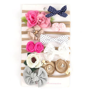 Juego de <span class=keywords><strong>10</strong></span> bandas elásticas para el cabello de colores mezclados, diademas con lazo para bebé dulce para niños, accesorios de fotografía para recién nacidos, accesorios para el cabello - Product Image 6