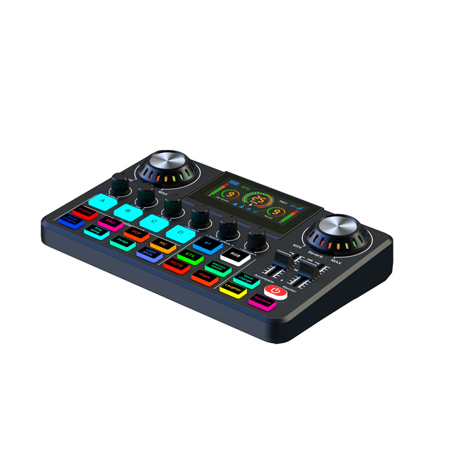 F668 Portable Live Sound Card Studio Music Recording Interface Audio Sound Mixer PC Phone Broadcast New Noise Cancelling