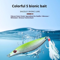 Leurre de pêche en métal 5g 7g 10g 15g 20g 5 couleurs en forme de serpent avec plume, hameçons triples renforcés, yeux 3D, appât artificiel