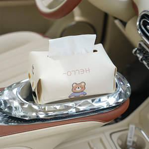 Car Tissue Box Leather Rectangular Hanging Rear Seats Multi Functional Accessory - Product Image 3