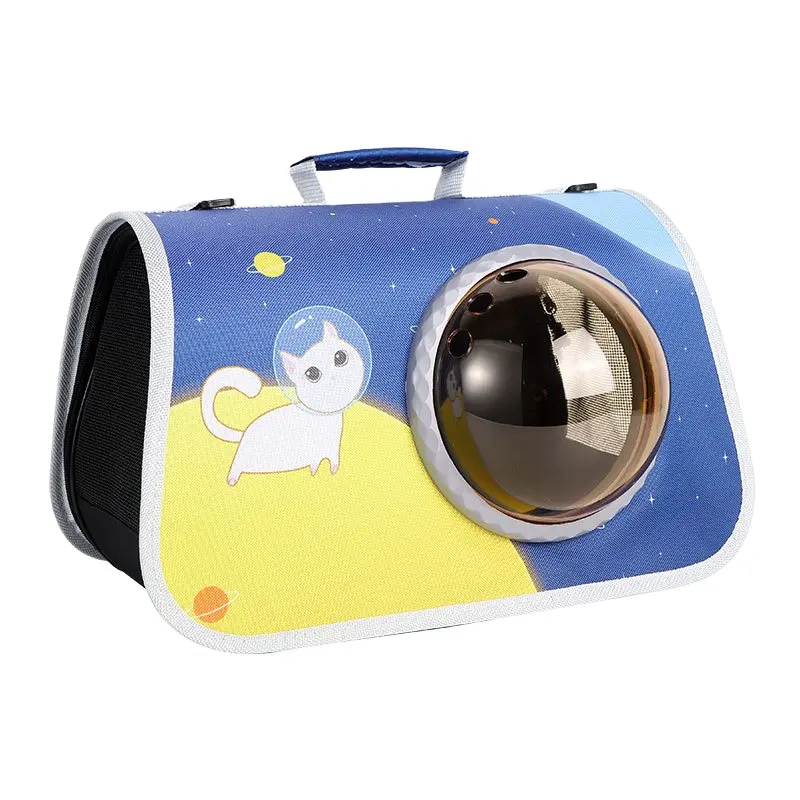 도매 강아지 투명 공간 캡슐 케이지 애완 동물 운반 가방 접이식 휴대용 고양이 여행 캐리어 배낭 세 구멍