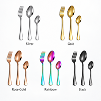 Ensemble de 36 couverts élégants en acier inoxydable finition miroir avec boîte cadeau pour mariage et banquet