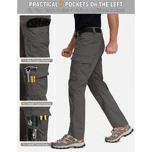 Pantalon cargo tactique pour homme, personnalisé, en tissu ripstop flexible, résistant à l'eau, pour la randonnée, EDC, extensible, vêtements de travail avec 14 poches - Product Image 5