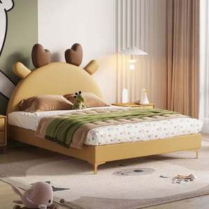Cama de ciervo de dibujos animados para niños, diseño creativo, cama individual con almacenamiento de 1,2 M, minimalista moderno para niños, niñas y adolescentes - Product Image 1