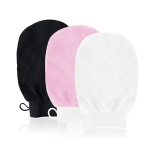 ถุงมือขัดผิวแบบวงรี LOGO Hammam สำหรับทำความสะอาดผิวกายอย่างล้ำลึก ขจัดเซลล์ผิวที่ตายแล้ว ทำจากใยวิสโคส - Product Image 1