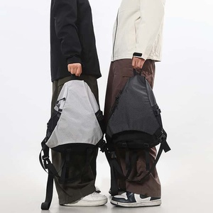 <b>Waterproof</b> Nylon <b>Backpack</b> With Zipper Closure <b>Black</b> And Gray Men's Outdoor Travel Bag All Seasons Fashion Style - Product Image 4