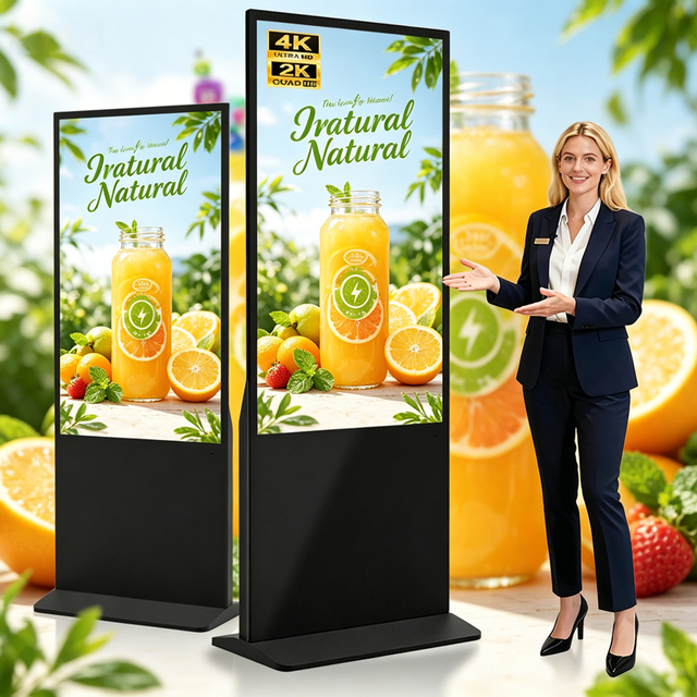 Floor Stand Digital Signage 55 Inch AI Content Creation for Retail Personalized Advertising Customer Experience