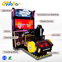 Simulateur de course automobile avec écran HD de 43 pouces, machine de jeu d'arcade à monnayeur avec mouvement pour centre de divertissement