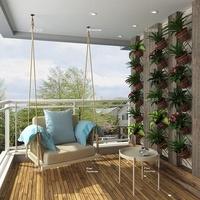 Chaise à bascule suspendue intérieure/extérieure simple, double balançoire, panier suspendu pour balcon en alliage d'aluminium, Internet rouge pour la salle à manger à la maison