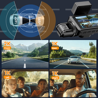 Caméra embarquée 4G à 4 canaux avec diffusion en direct, écran 3 pouces, Wi-Fi, GPS, surveillance de stationnement 24h/24, boîte noire de voiture, vision nocturne 2K, ADAS, BSD