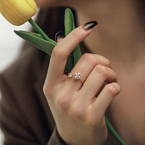 Dylam Trending No Moq <b>Stacking</b> Eternity Chunky Promise 18k Gold Plated Custom Adjustable Engagement Wedding <b>Rings</b> - Product Image 5