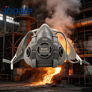 <span class=keywords><strong>Masque</strong></span> respiratoire <span class=keywords><strong>de</strong></span> sécurité TPE avec conception d'expiration discrète, compatible avec les filtres à gaz, vapeurs et particules HUGUARD, léger et confortable - Product Image 1