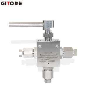 Válvula de Bola de Tres Vías de Alta Presión 20000PSI con Interfaz de 9/16MP, Acero Inoxidable 316, Presión Media-Alta - Product Image 2