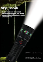 Linterna LED Táctica de Alta Potencia para Caza, de Aluminio, Resistente al Agua IP44, Recargable por USB, Haz Ajustable, Largo Alcance de 1000-3000M