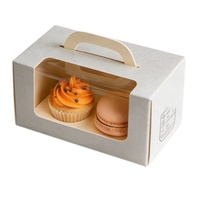 Boîte à cupcakes et muffins avec poignée et fenêtre transparente pour pâtisseries, desserts, tartes aux œufs, emballage en carton alimentaire