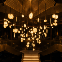 Lustre LED long moderne personnalisé Senfey avec hauteur réglable pour l'éclairage de grands projets tels que les atriums d'hôtels et les escaliers