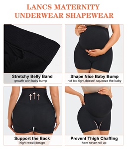Bragas de maternidad sin costuras de cintura alta, ropa interior transpirable con soporte para el vientre para mujeres de talla grande durante el embarazo - Product Image 6