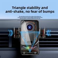 Support de charge sans fil 15W, charge rapide haute puissance, capteur infrarouge, activation automatique, base triangulaire stable