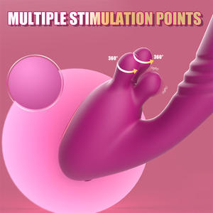 三合一假阳具振动器乳头阴蒂刺激器 9 种模式旋转推力防水女性用性玩具 - Product Image 4