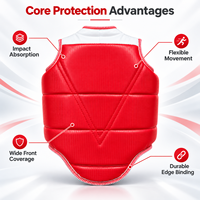 Combinaison de boxe en cuir rouge à prix d'usine, douce, protectrice et durable pour l'entraînement de Muay Thai et de Kickboxing