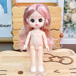 Muñeca Desnuda de Vinilo de 16-17 cm, Cuerpo Liso, 8 Pulgadas, Ojos 3D Realistas, 13 Articulaciones, Muñeca con Expresión Adorable para Vestir, Juguete para Niñas - Product Image 4