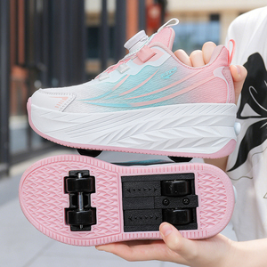 Patines de Ruedas para Niños, Zapatillas Deportivas con 4 Ruedas, Heelys Deformables para Niñas y Niños, para Exteriores, Otoño, Meike, Hebilla Giratoria, Suela de Malla Degradada - Product Image 2