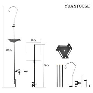 ขาตั้งโคมไฟอลูมิเนียม YUANTOOSE ปรับความสูงได้ ใช้ได้ทั้งกลางแจ้งและในร่ม ใช้เป็นเสาตั้งโต๊ะได้ ใช้เป็นชั้นวางอุปกรณ์ปิ้งย่างและชั้นวางของได้ - Product Image 4
