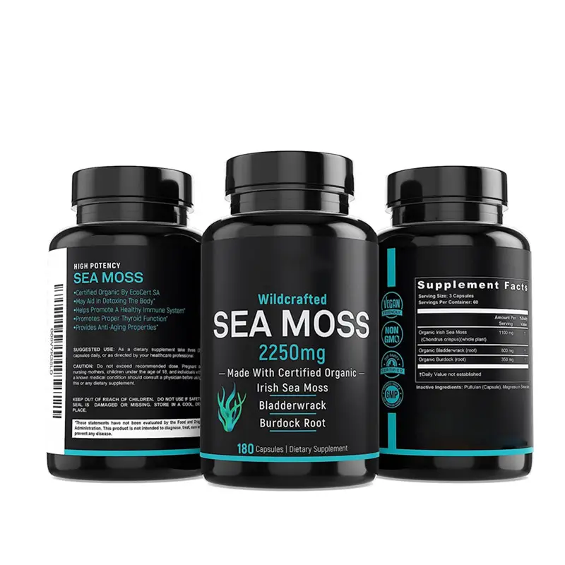 Groothandelsprijs Iers Zeemos Capsules Zeemos Poeder Gummies Bulk Zeemos Klit Blaas Capsules