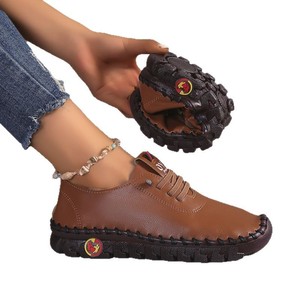 Zapatos Planos de Cuero Hechos a Mano para <span class=keywords><strong>Mujer</strong></span>, Venta al Por Mayor de Fábrica - <span class=keywords><strong>Mocasines</strong></span> Casuales con Suela Antideslizante para Uso Diario - Product Image 5