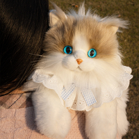 Sac à dos en peluche réaliste de taille moyenne en forme de chat en tissu éco-responsable DUPAN, design en peluche simulé, sac à dos tendance