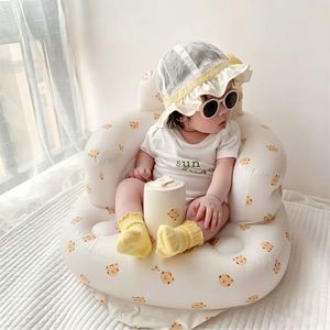 Modern Cute Bear Pattern PVC <b>Inflatable</b> Baby <b>Sofa</b> Chair Easy to Carry for Living Room Bedroom or Apartments - Product Image 1