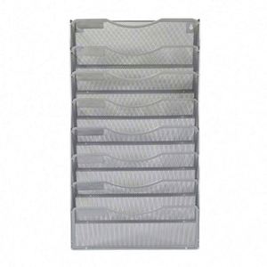 Best Home & Office <b>Wall</b>-Mounted 8-Section Metal Mesh Magazine & Document File Organizer Hanging File Rack <b>Desk</b> Organizer - Product Image 4