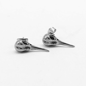 Yunnique – boucles d'oreilles en forme de crâne d'oiseau, en acier inoxydable 316, bijoux à la mode pour hommes et femmes, Style Punk, Design du zodiaque animal - Product Image 1