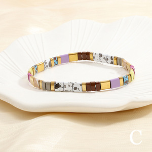 Fashion Retro TILA <strong>Bead</strong> <strong>Bracelet</strong> Simple Bohemian Hand - Woven Elastic <strong>Bracelet</strong> For Women - Product Image 3