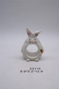 Decoración de Pascua de cerámica Vajilla de desayuno Diseño de conejo de cerámica lindo Huevera para niños - Product Image 3