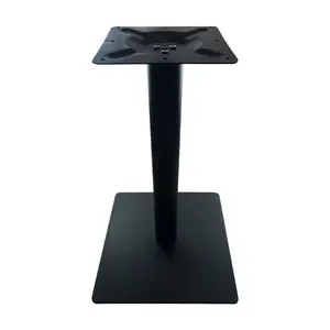 Черный недорогой механизм основания стола, металлические ножки журнального столика, круглые простые базовые части мебельных ножек