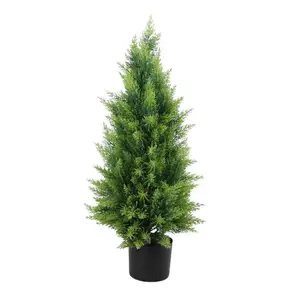 Christmas-like Artificial Cedar Cypress Plants Faux Boxwood Pine Greenery Trees Plantas Artificiales For Decor