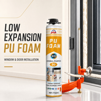 Mousse PU à faible expansion pour l'isolation et le calfeutrage des fenêtres, des cadres de porte en aluminium et du PVC, pour la construction et le remplissage