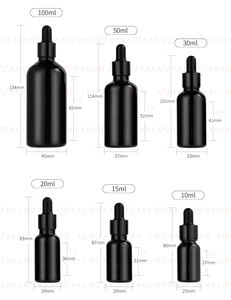 หลอดหยดแบบไล่สี ขนาด 5 มล. 10 มล. 15 มล. 20 มล. 30 มล. 50 มล. 100 มล. สีดำด้าน สำหรับน้ำมันบำรุงผิว ทำจากซิลิโคน NBR PVC พร้อมจุกนมแบบแก้วและพลาสติก - Product Image 6