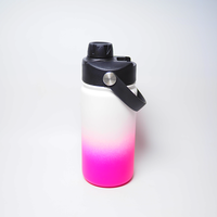 Bouteilles d'eau isothermes en acier inoxydable à double paroi de 12 oz avec paille à large ouverture, personnalisables avec logo, pour l'école, la randonnée et les voyages (vente en gros)