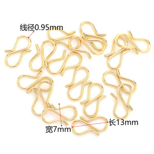 Cierre en forma de S de acero inoxidable chapado en oro de 18k para la fabricación de pulseras, accesorios de joyería H1332 - Product Image 4