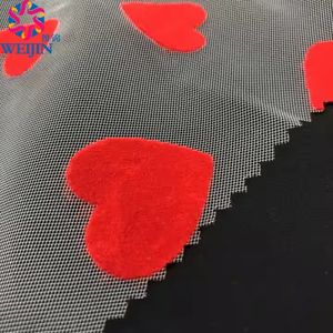 Tela de <span class=keywords><strong>Tul</strong></span> de Malla de Poliéster con Diseño Sexy, Tela de <span class=keywords><strong>Tul</strong></span> Blanco 100% Nailon con Forma de Corazón, Tela de Malla Elástica para Ropa - Product Image 4