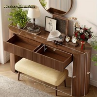 Table console ovale cannelée de style mid-century avec 2 tiroirs, en bois écologique, pour salon, entrée, couloir, hôtel